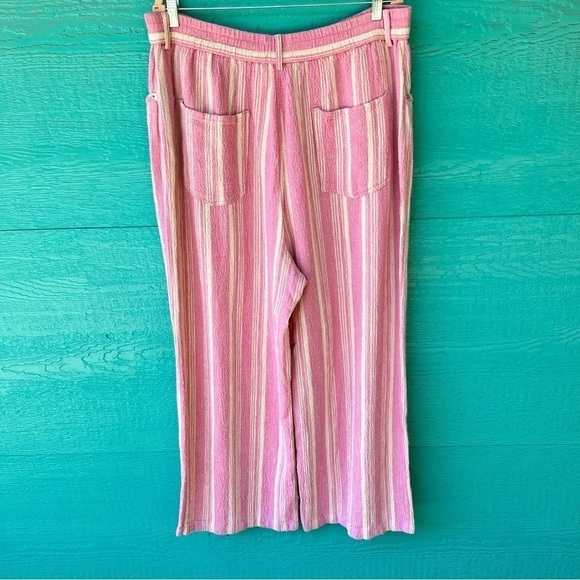 URBAN OUTFITTERS KAI PINK STRIPED LINEN BAGGY TROUSERS PANTS SIZE XXL - Picture 7 of 12
